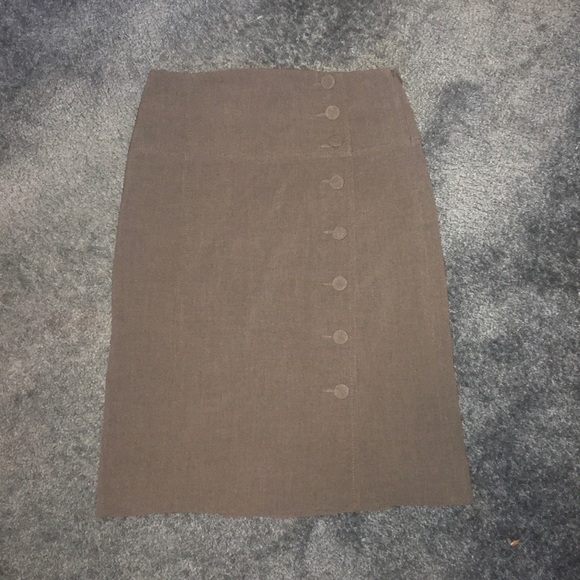 Elevenses Grey Button Midi Pencil Skirt Classy - Picture 1 of 4